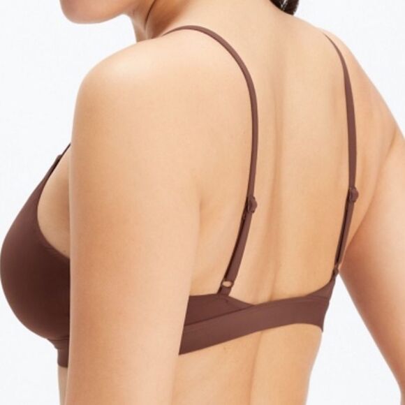 Fabletics Triangle Bralette naked feel saddle brown Nwt. Size S - Picture 2 of 5
